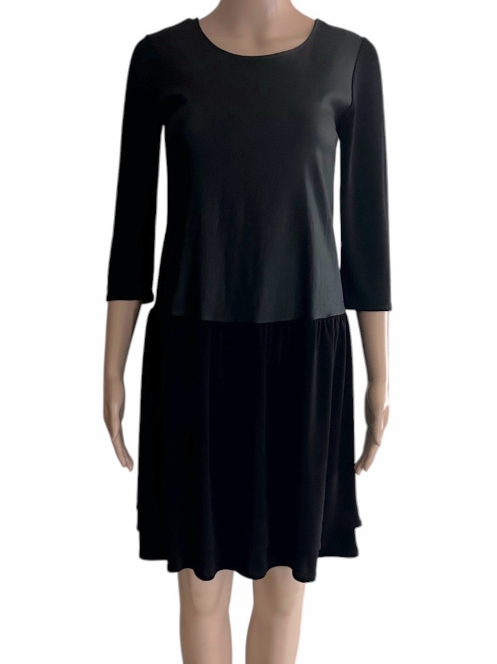 Pois Women's Black Polymide and Polyester Scoop Neck Dress Sz.S